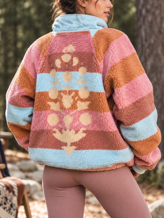 Free People Jackets & Blazers - Free People FP Movement Hit The Slopes Printed Fleece Pullover Sunfaded Horizon